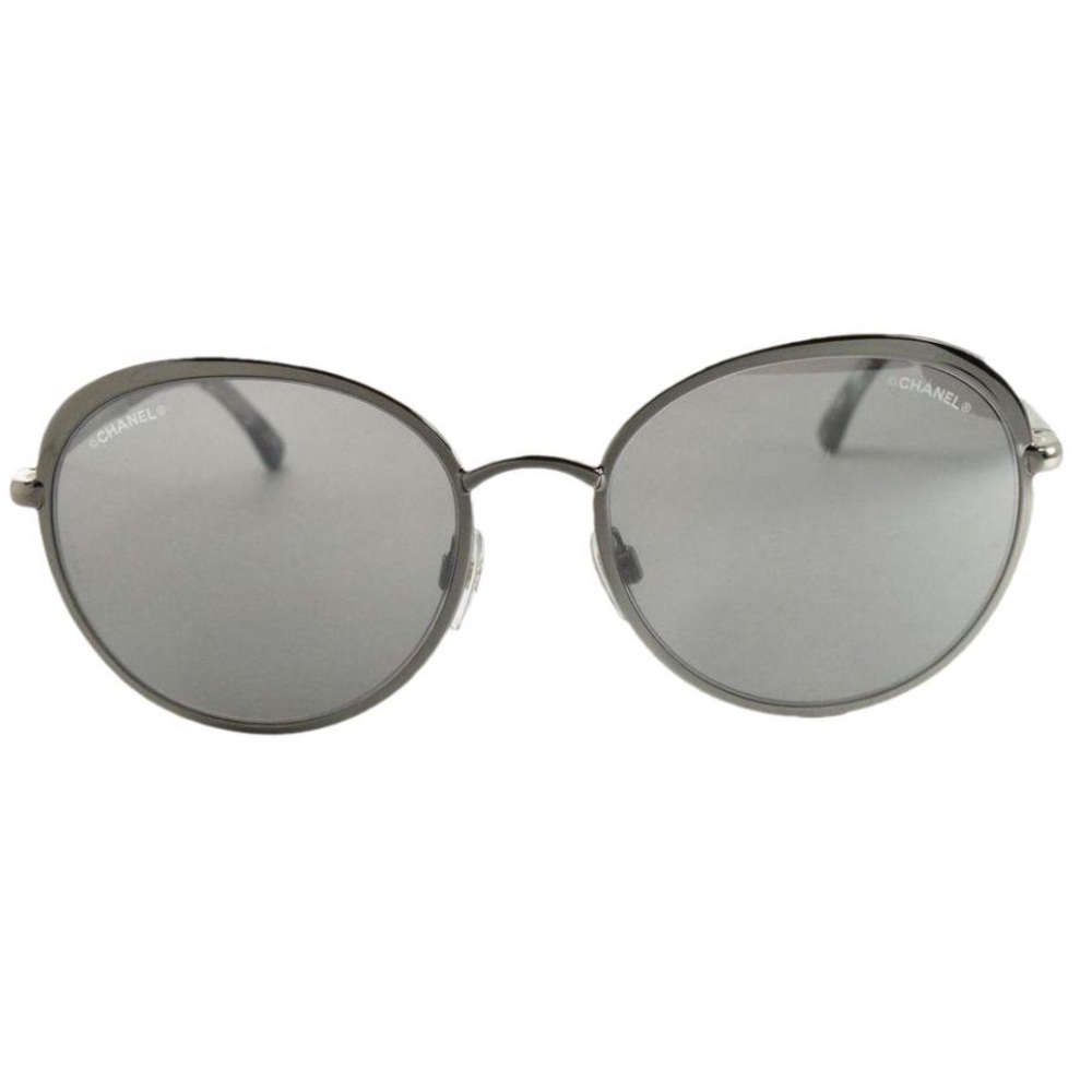 Chanel Silver 4206 C.124/6g Round / Light Grey with Mirror Sung Sunglasses
